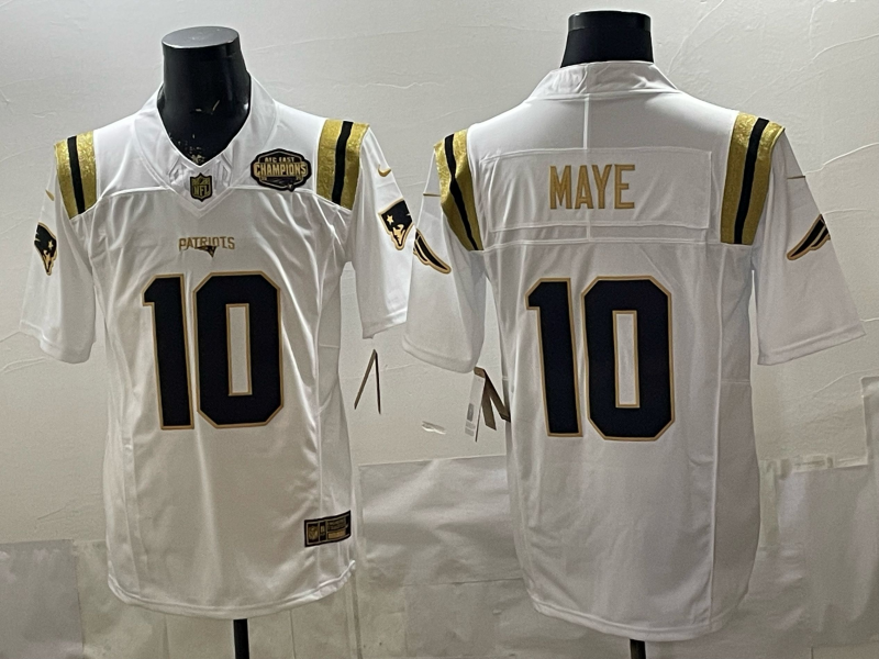 Men 2026 New England Patriots #10 Maye white Nike Limited NFL Jersey 04
